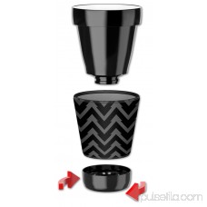 Mugzie 16-Ounce Tumbler Drink Cup with Removable Insulated Wetsuit Cover - Black Chevron